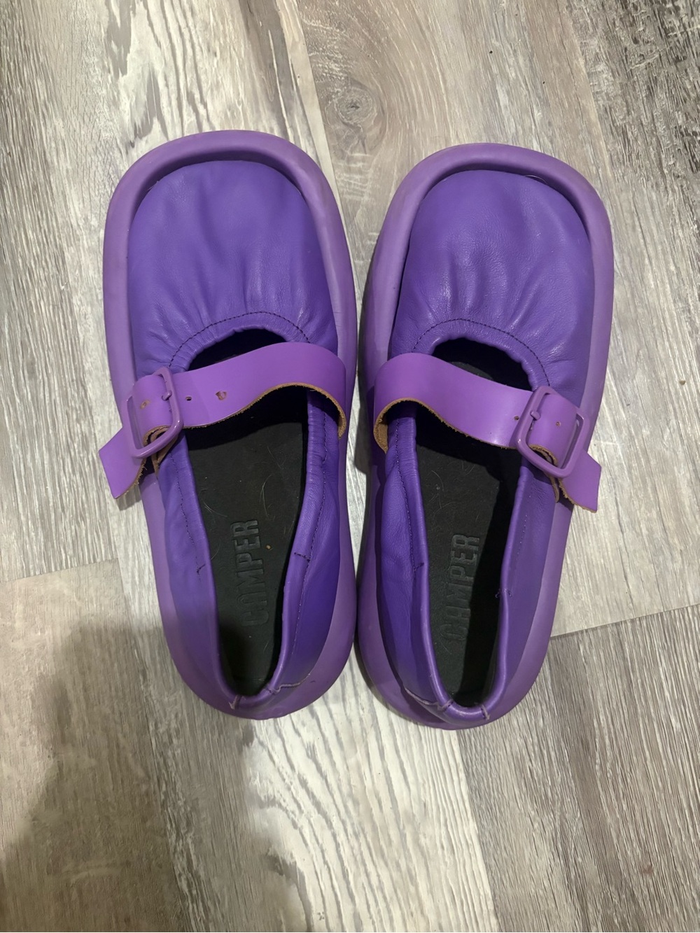 Camper Purple Mary Jane Ballet Flats with Buckle